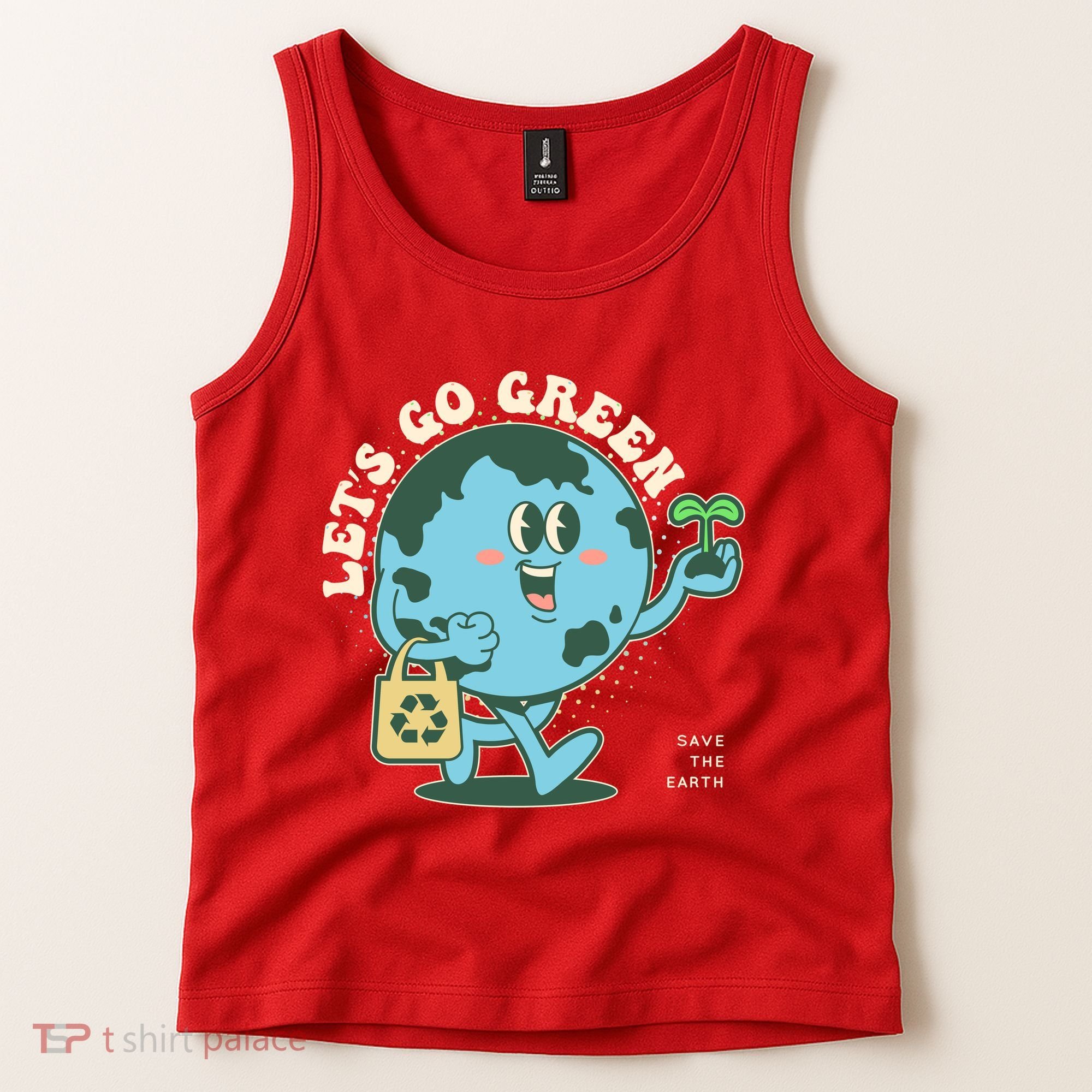 Cute Earth Day Lets Go Green Save The Earth Tank Top