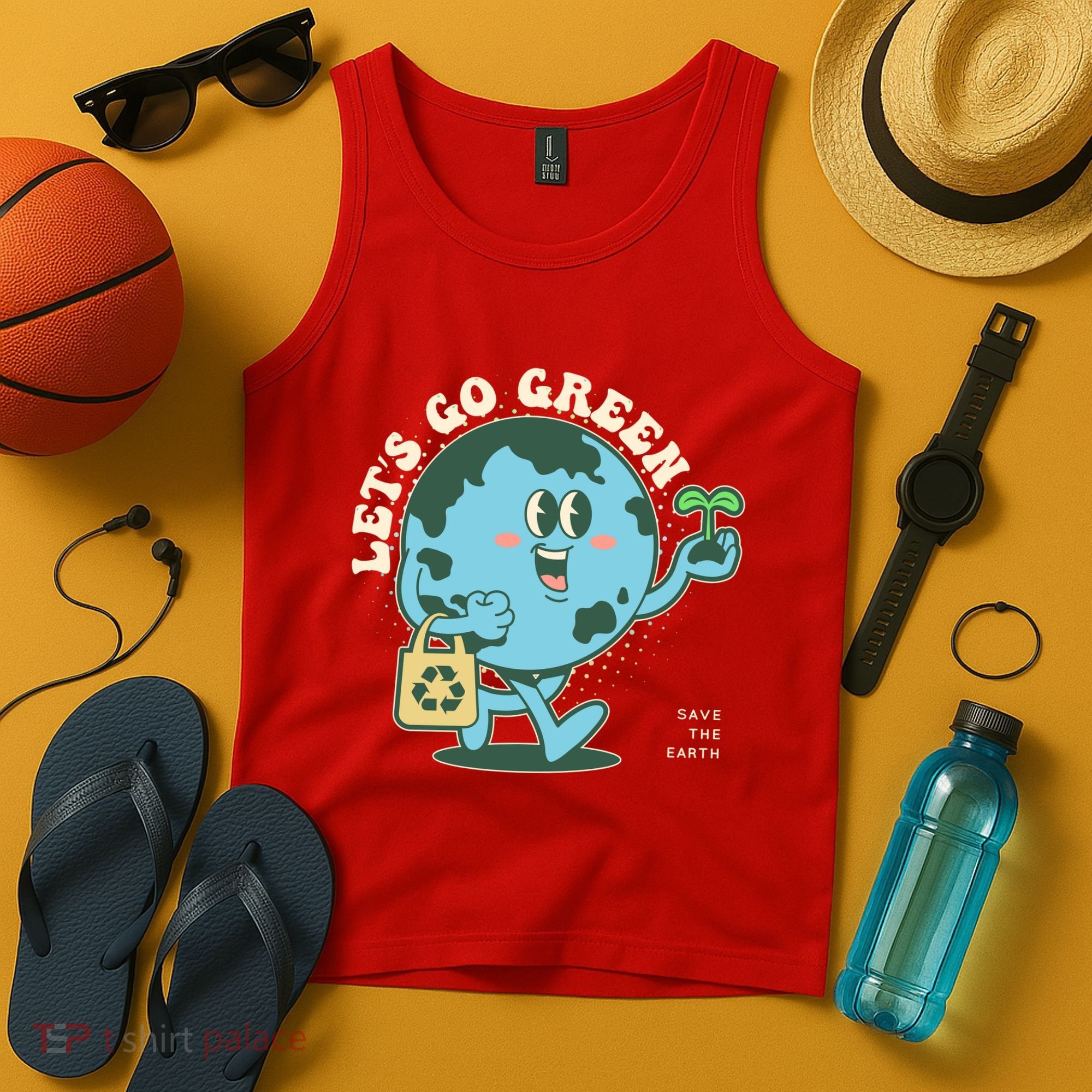 Cute Earth Day Lets Go Green Save The Earth Tank Top