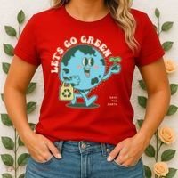 Cute Earth Day Lets Go Green Save The Earth Women's T-Shirt thumb 2