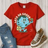 Cute Earth Day Lets Go Green Save The Earth Women's T-Shirt thumb 3