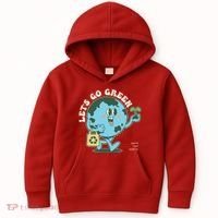 Cute Earth Day Lets Go Green Save The Earth Kids Hoodie thumb 0