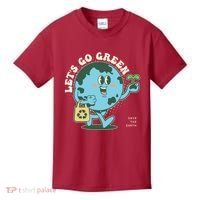 Cute Earth Day Lets Go Green Save The Earth Kids T-Shirt thumb 0