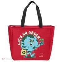 Cute Earth Day Lets Go Green Save The Earth Tote Bag thumb 0