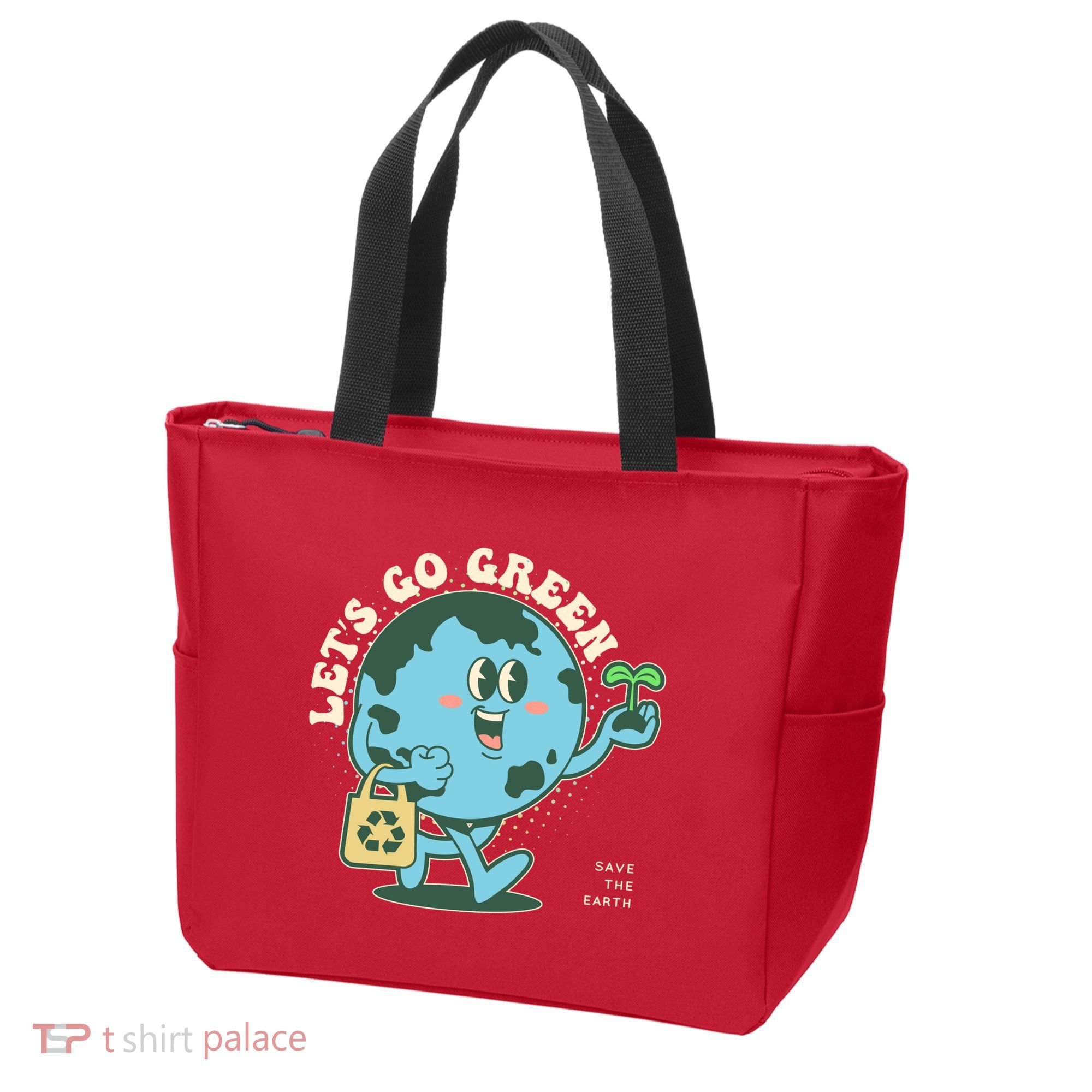 Cute Earth Day Lets Go Green Save The Earth Tote Bag