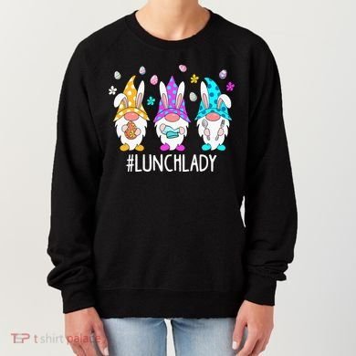 Cute Easter Day Gnome Love Lunch Lady  Matching Women's Sweatshirt