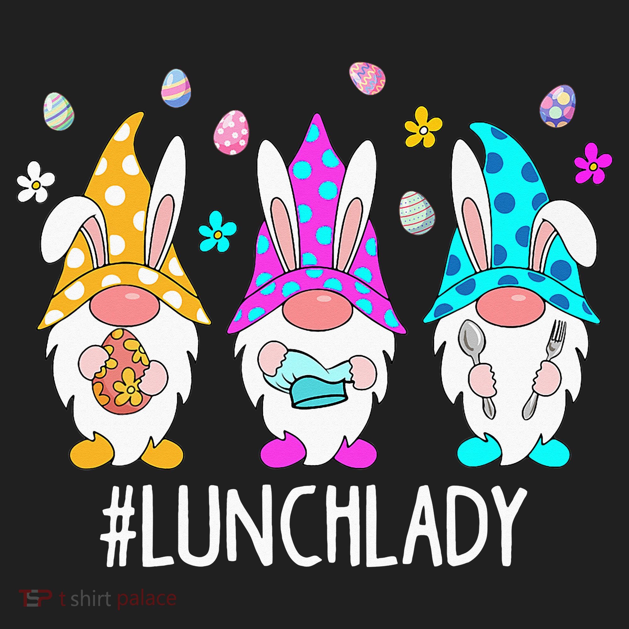 Cute Easter Day Gnome Love Lunch Lady  Matching Women's Sweatshirt