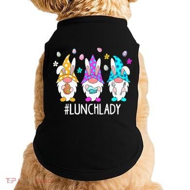 Cute Easter Day Gnome Love Lunch Lady  Matching Doggie Tank