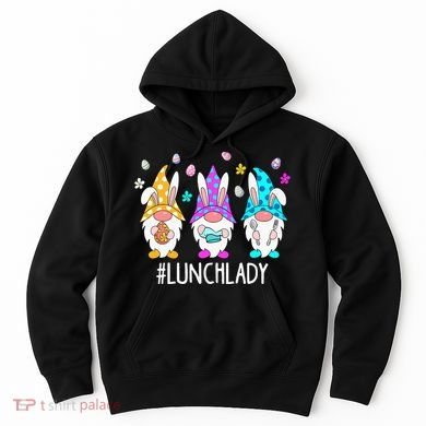 Cute Easter Day Gnome Love Lunch Lady  Matching Hoodie