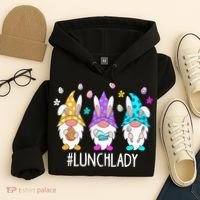 Cute Easter Day Gnome Love Lunch Lady  Matching Hoodie thumb 4