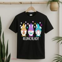Cute Easter Day Gnome Love Lunch Lady  Matching T-Shirt thumb 2