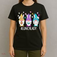 Cute Easter Day Gnome Love Lunch Lady  Matching T-Shirt thumb 4