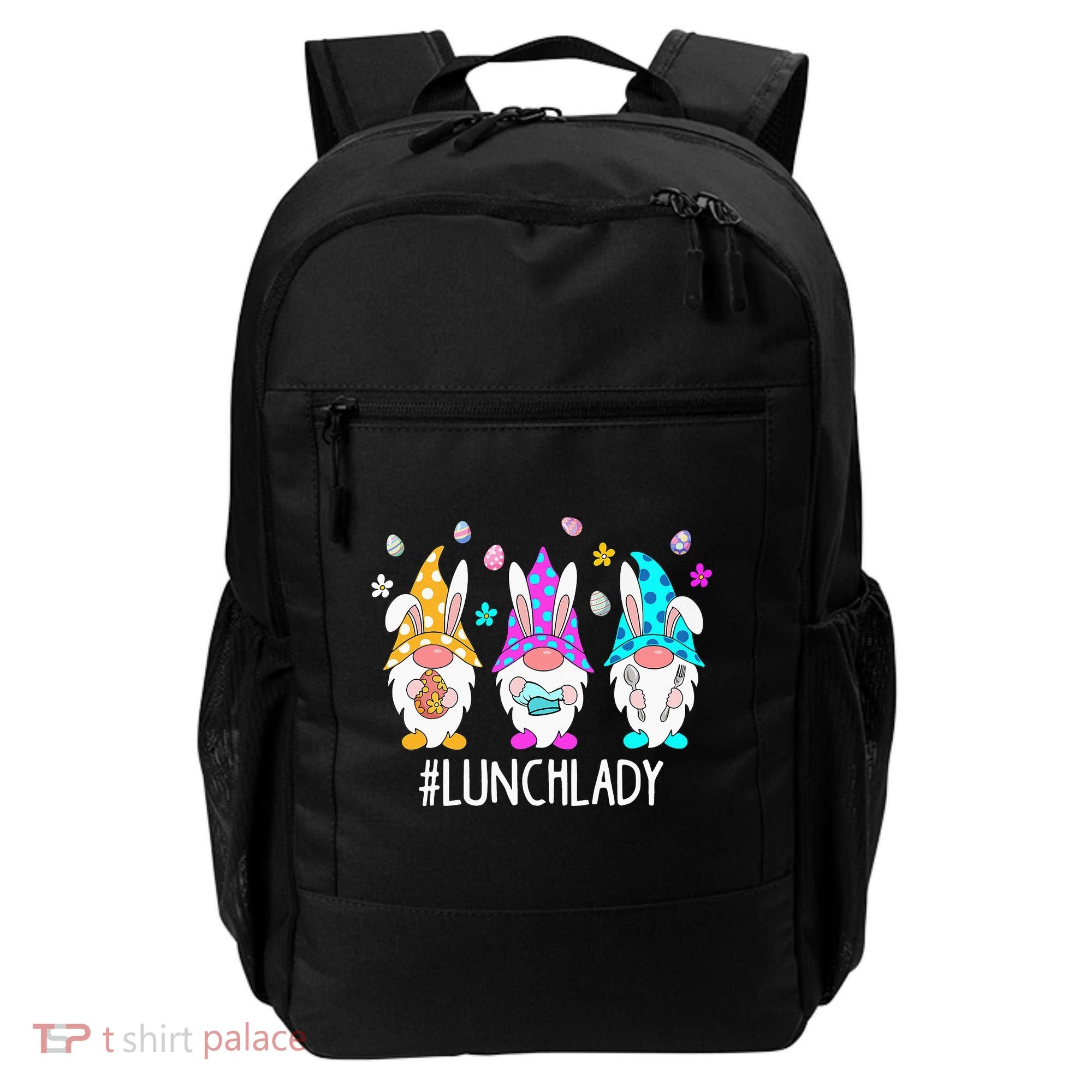 Cute Easter Day Gnome Love Lunch Lady  Matching Backpack