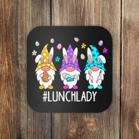 Cute Easter Day Gnome Love Lunch Lady  Matching Coaster thumb 0
