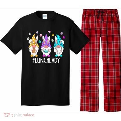 Cute Easter Day Gnome Love Lunch Lady  Matching Pajama Set