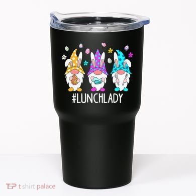 Cute Easter Day Gnome Love Lunch Lady  Matching Tumbler