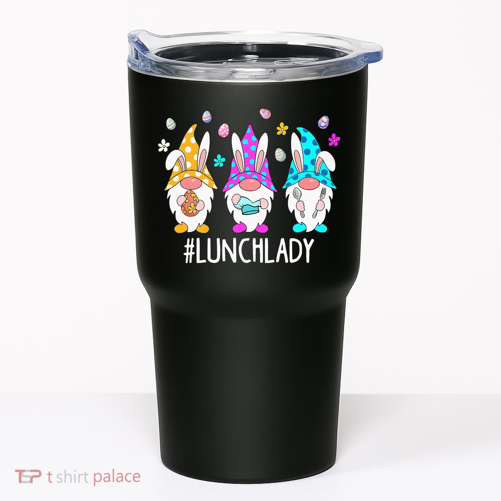 Cute Easter Day Gnome Love Lunch Lady  Matching Tumbler