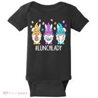 Cute Easter Day Gnome Love Lunch Lady  Matching Baby Bodysuit thumb 0