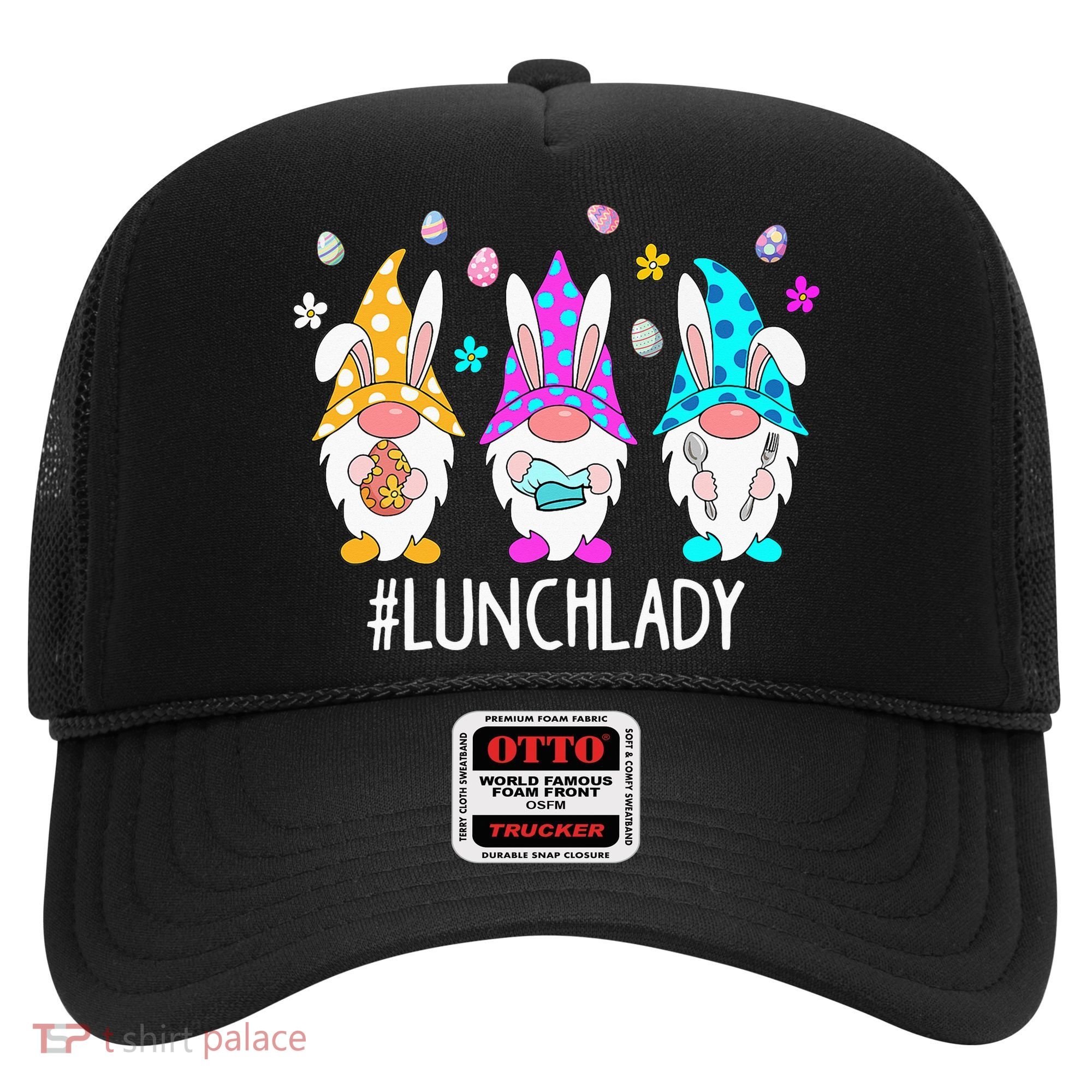Cute Easter Day Gnome Love Lunch Lady  Matching Hat
