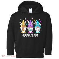 Cute Easter Day Gnome Love Lunch Lady  Matching Toddler Hoodie thumb 0