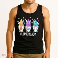 Cute Easter Day Gnome Love Lunch Lady  Matching Tank Top thumb 3