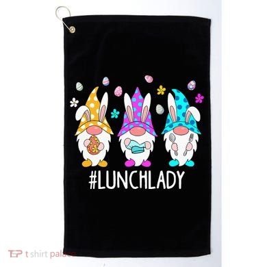 Cute Easter Day Gnome Love Lunch Lady  Matching Golf Towel