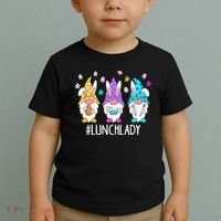 Cute Easter Day Gnome Love Lunch Lady  Matching Toddler T-Shirt thumb 2