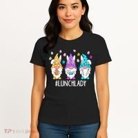 Cute Easter Day Gnome Love Lunch Lady  Matching Women's T-Shirt thumb 4
