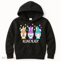 Cute Easter Day Gnome Love Lunch Lady  Matching Kids Hoodie thumb 0
