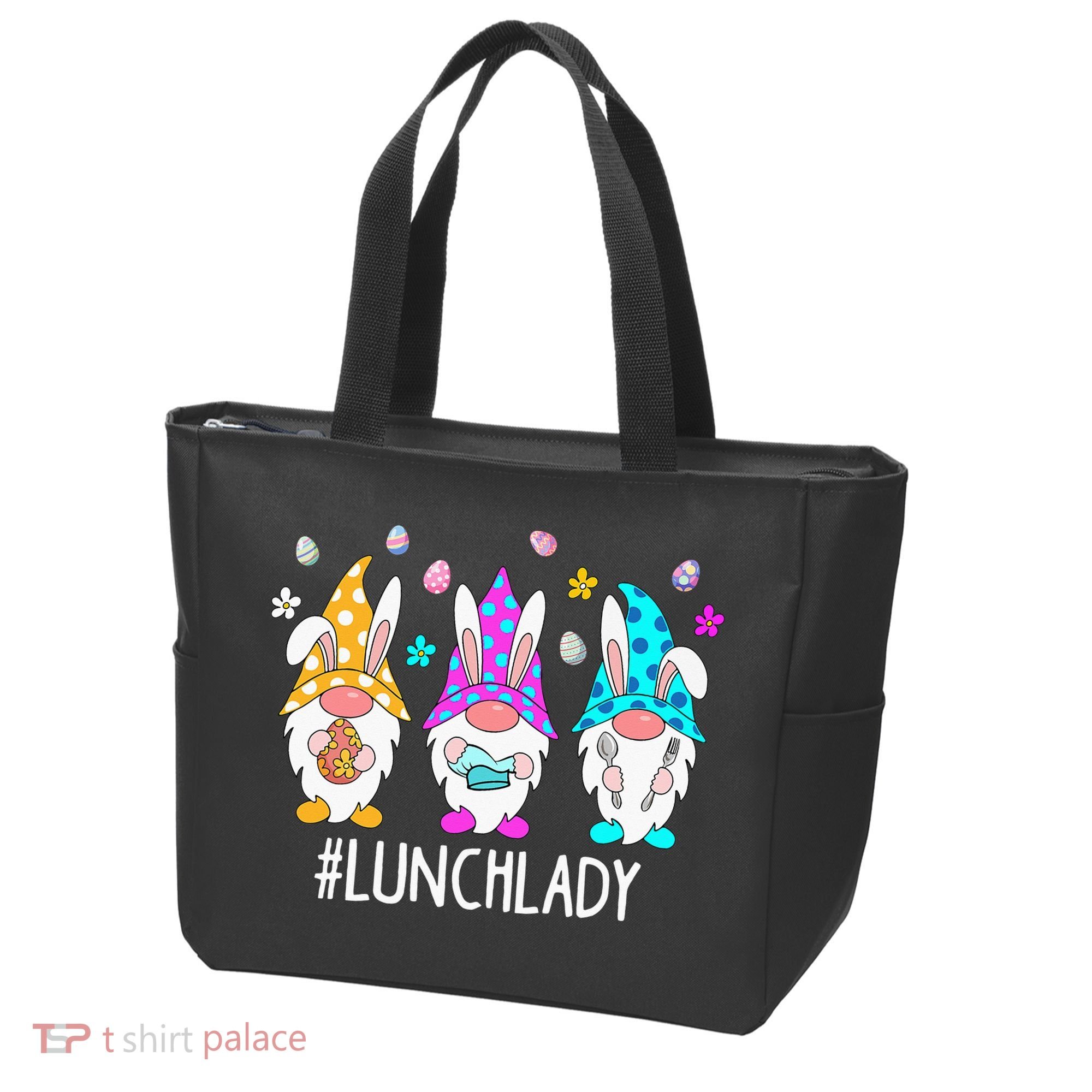 Cute Easter Day Gnome Love Lunch Lady  Matching Tote Bag