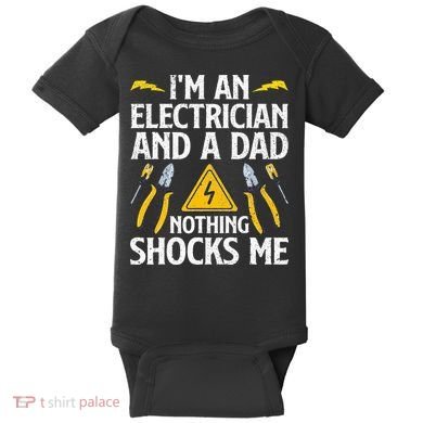 Cool Electrician Design For Dad Professional Electrician Baby Bodysuit