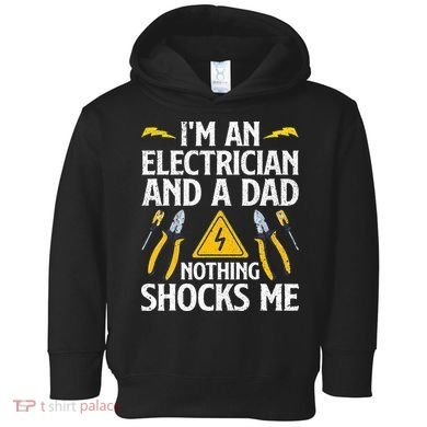 Cool Electrician Design For Dad Professional Electrician Toddler Hoodie