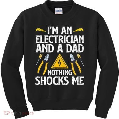 Cool Electrician Design For Dad Professional Electrician Kids Sweatshirt