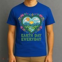 Cute Earth Day Everyday Retro Vintage Cute Gift T-Shirt thumb 3