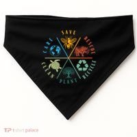 Celebrate Earth Day Save Rescue Recycle Plant Clean Care USA-Made Doggie Bandana thumb 0