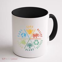 Celebrate Earth Day Save Rescue Recycle Plant Clean Care Coffee Mug thumb 1
