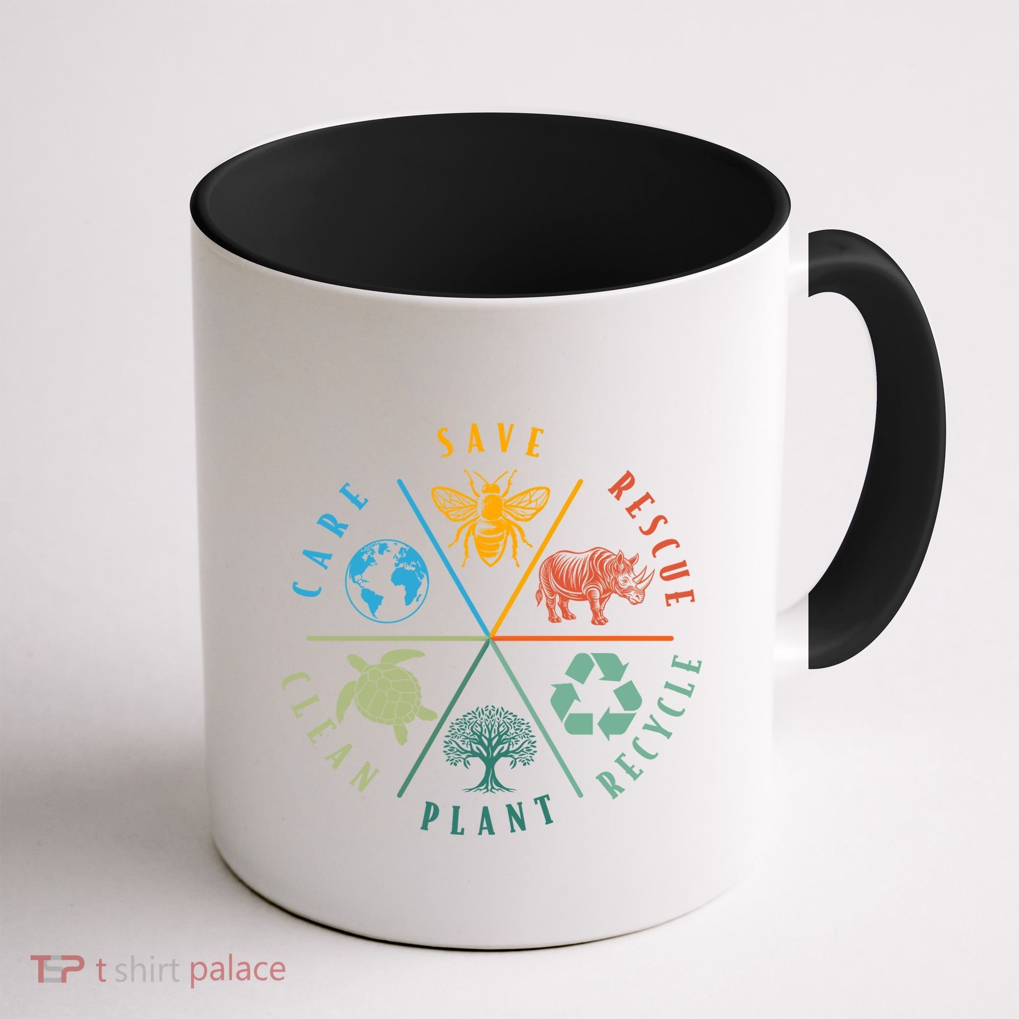 Celebrate Earth Day Save Rescue Recycle Plant Clean Care Coffee Mug