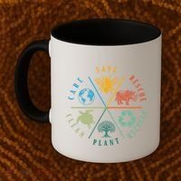 Celebrate Earth Day Save Rescue Recycle Plant Clean Care Coffee Mug thumb 2