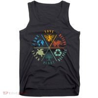Celebrate Earth Day Save Rescue Recycle Plant Clean Care Tank Top thumb 0