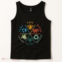 Celebrate Earth Day Save Rescue Recycle Plant Clean Care Tank Top thumb 2