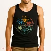 Celebrate Earth Day Save Rescue Recycle Plant Clean Care Tank Top thumb 3