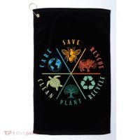 Celebrate Earth Day Save Rescue Recycle Plant Clean Care Golf Towel thumb 0