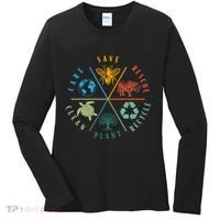 Celebrate Earth Day Save Rescue Recycle Plant Clean Care Women's Long Sleeve Shirt thumb 0