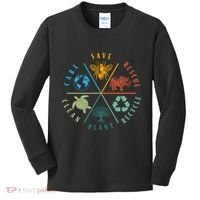 Celebrate Earth Day Save Rescue Recycle Plant Clean Care Kids Long Sleeve Shirt thumb 0