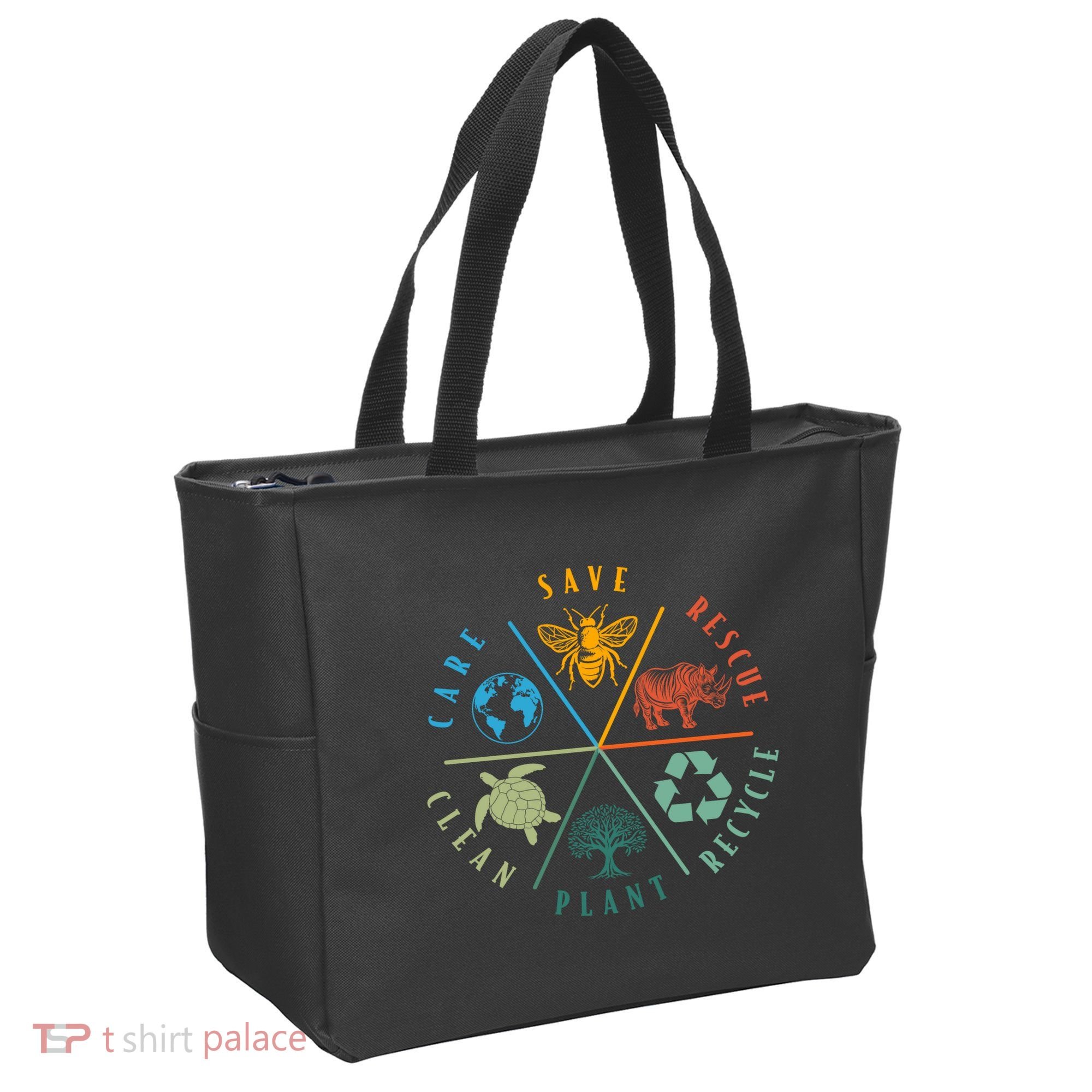 Celebrate Earth Day Save Rescue Recycle Plant Clean Care Tote Bag