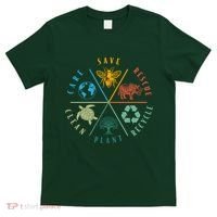 Celebrate Earth Day Save Rescue Recycle Plant Clean Care T-Shirt thumb 0