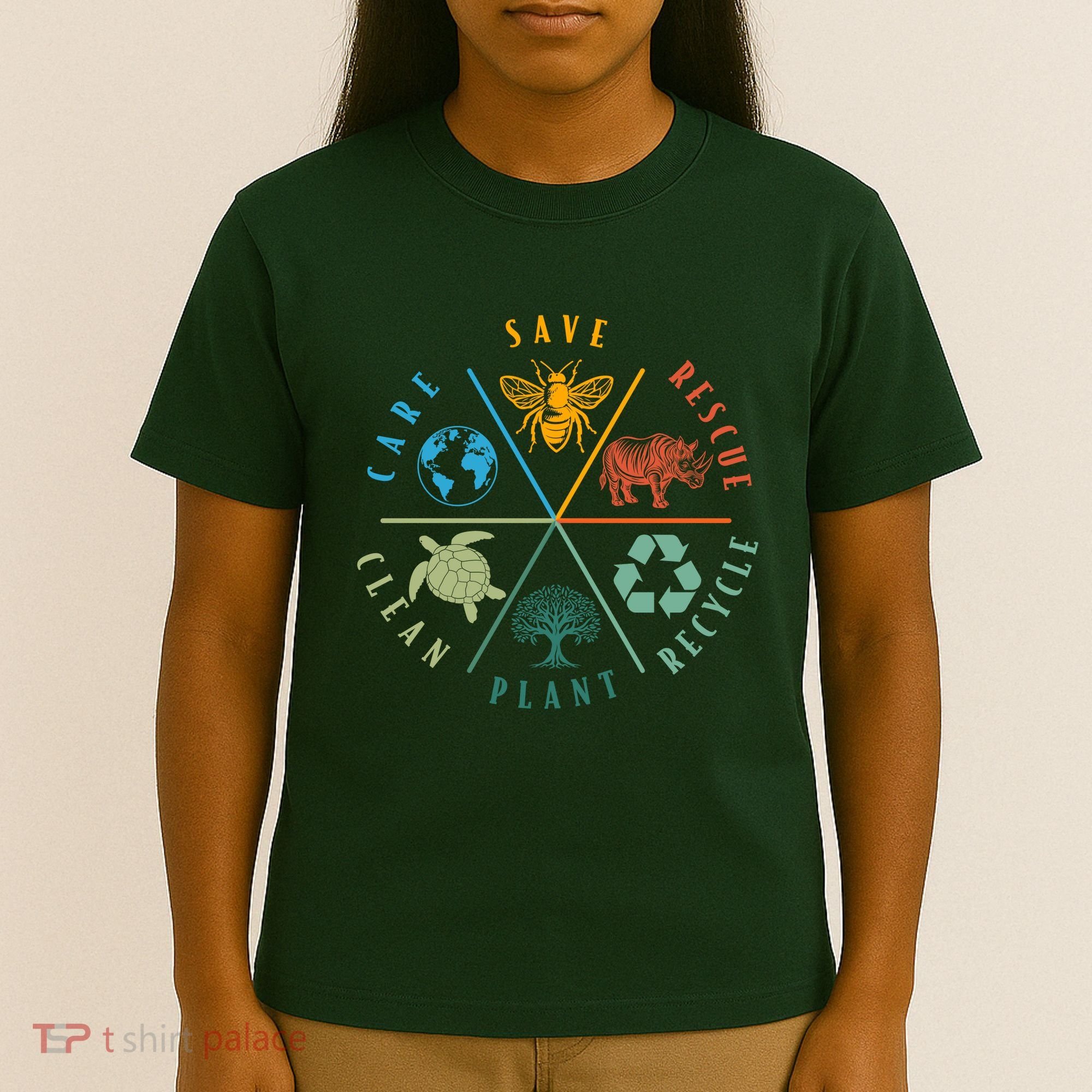Celebrate Earth Day Save Rescue Recycle Plant Clean Care T-Shirt