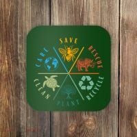 Celebrate Earth Day Save Rescue Recycle Plant Clean Care Coaster thumb 0