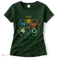Celebrate Earth Day Save Rescue Recycle Plant Clean Care Women's T-Shirt thumb 0