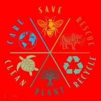 Celebrate Earth Day Save Rescue Recycle Plant Clean Care Santa Hat thumb 1