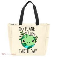 Cute Earth Day Go Planet Earth Day Tote Bag thumb 0
